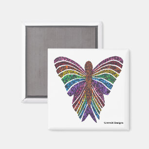 Regenboog Vlinder (wit) - Magneet