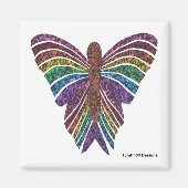 Regenboog Vlinder (wit) - Magneet (Voorkant)