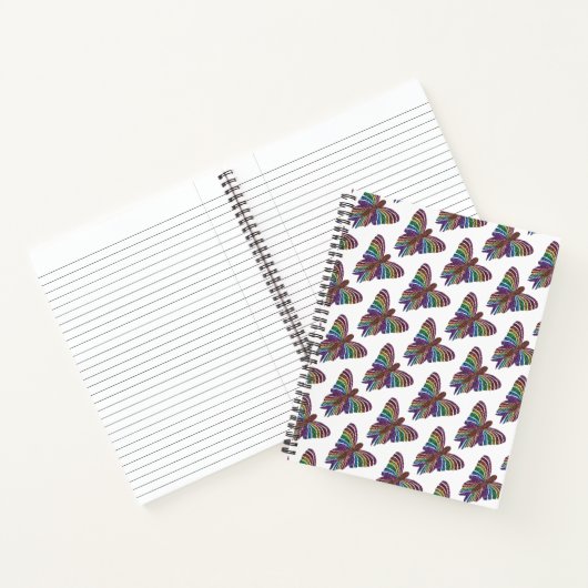 Regenboog Vlinder (wit) - Notitieboek (Binnen)
