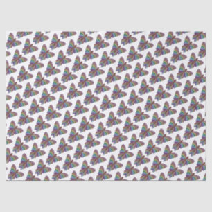 Regenboog Vlinder (wit) - Tissue Papier