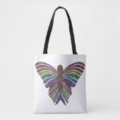 Regenboog Vlinder (wit) - Tote Bag (Voorkant)