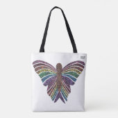 Regenboog Vlinder (wit) - Tote Bag (Achterkant)