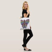 Regenboog Vlinder (wit) - Tote Bag (Op model)