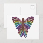 Regenboog Vlinder (witte enkele) - Postkaart (Voorkant / Achterkant)