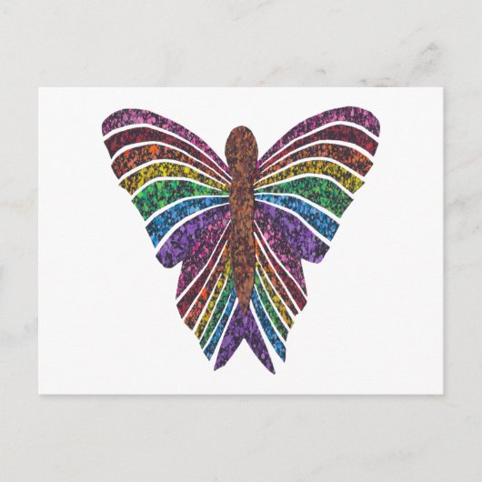 Regenboog Vlinder (witte enkele) - Postkaart (Voorkant)
