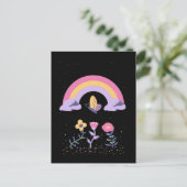 Regenboog Vlinder Wolk Bloemen Briefkaart (Staand voorkant)