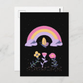 Regenboog Vlinder Wolk Bloemen Briefkaart (Voorkant / Achterkant)