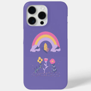 Regenboog Vlinder Wolk Bloemen iPhone 15 Pro Max Hoesje