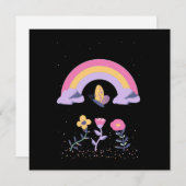 Regenboog Vlinder Wolk Bloemen Feestdagenkaart (Voorkant / Achterkant)