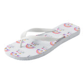 Regenboog Vlinder Wolk Bloemen Teenslippers (Schuin)