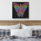 Regenboog Vlinder (zwart) - Canvas Print (Insitu (Slaapkamer))