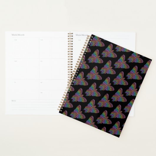 Regenboog Vlinder (zwart) - Planner (Display)