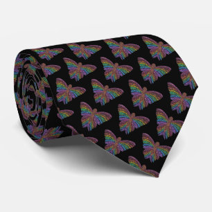 Regenboog Vlinder (zwart) - Stropdas