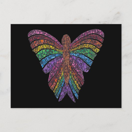 Regenboog Vlinder (zwarte enkele) - Postkaart (Voorkant)