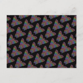 Regenboog Vlinder (zwarte patroon) - Ansichtkaart Briefkaart