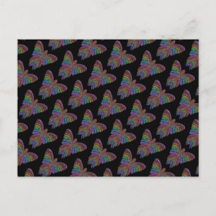 Regenboog Vlinder (zwarte patroon) - Ansichtkaart Briefkaart
