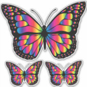 Regenboog Vlinders Decoratieve Custom Vinyl Stick Sticker (Voorkant)