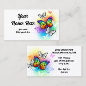 Regenboog Vlinders Morpho en Monarchen Visitekaartje (Voorkant / Achterkant)