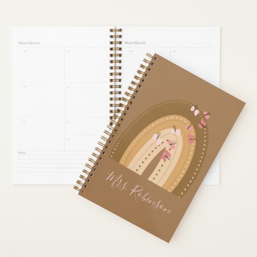 Regenboog Vlinders Script Docenten Naam Planner (Display)