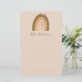 Regenboog Vlinders Script Leraren Naam Briefpapier (Staand voorkant)