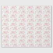 Regenboog Vlinders Verjaardag Pastel Pinks Cadeaupapier (Vlak)