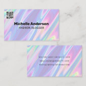 Regenboog vloeibare achtergrond | QR-code Visitekaartje (Voorkant / Achterkant)