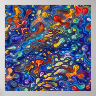 Regenboog Vloeistof Kunst Poster