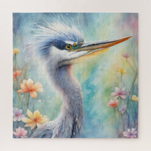 Regenboog Vogels Blauwe Heron 1 Legpuzzel