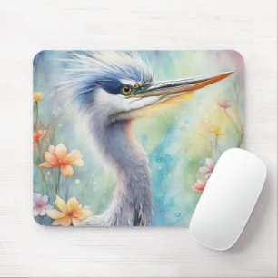 Regenboog Vogels Blauwe Heron 1 Muismat