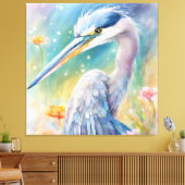 Regenboog Vogels Blauwe Heron 2 Canvas Afdruk (Insitu (Woonkamer))
