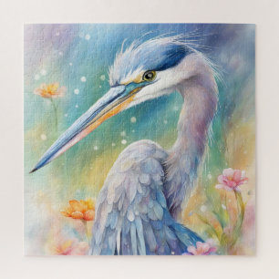 Regenboog Vogels Blauwe Heron 2 Legpuzzel