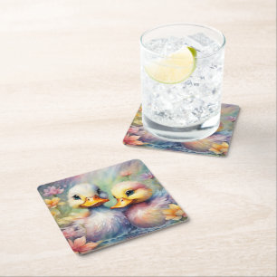 Regenboog Vogels Eend 1 Kartonnen Onderzetters