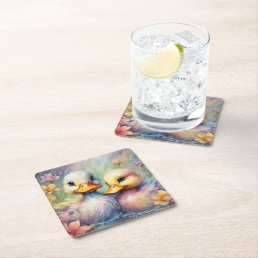 Regenboog Vogels Eend 1 Kartonnen Onderzetters (Insitu)