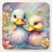 Regenboog Vogels Eend 1 Kartonnen Onderzetters (Voorkant)