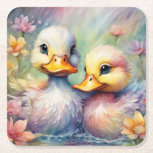 Regenboog Vogels Eend 1 Kartonnen Onderzetters (Voorkant)