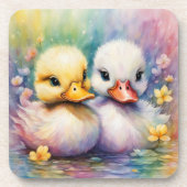 Regenboog Vogels Eend 2 Bier Onderzetter (Voorkant)