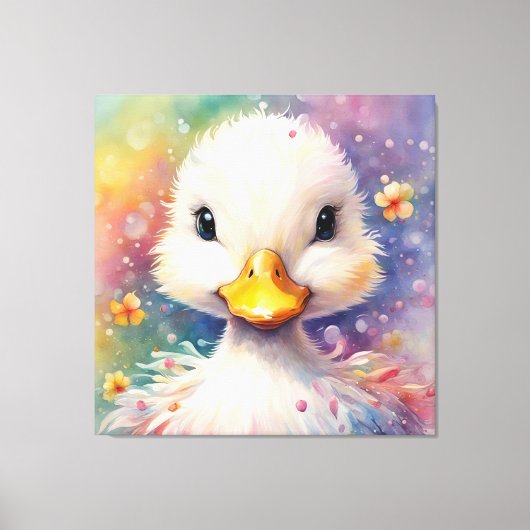 Regenboog Vogels Eend 3 Canvas Afdruk (Voorkant)