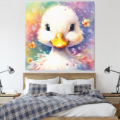Regenboog Vogels Eend 3 Canvas Afdruk (Insitu (Slaapkamer))