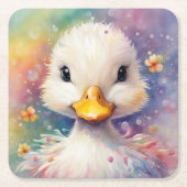 Regenboog Vogels Eend 3 Kartonnen Onderzetters (Voorkant)