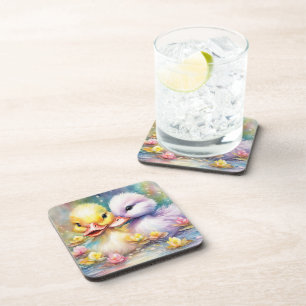 Regenboog Vogels Eend 4 Bier Onderzetter