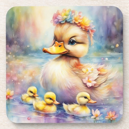 Regenboog Vogels Eend 5 Bier Onderzetter (Voorkant)