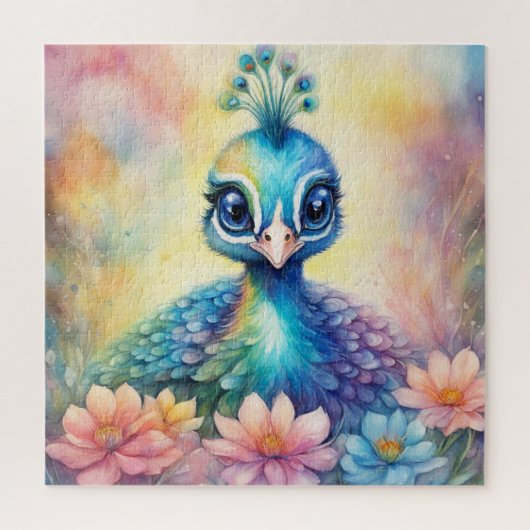 Regenboog Vogels Peacock 1 Legpuzzel (Verticaal)