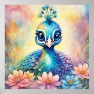 Regenboog Vogels Peacock 1 Poster