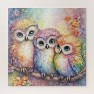 Regenboog Vogels Uilen 1 Legpuzzel