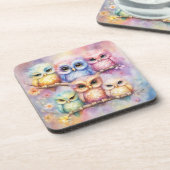 Regenboog Vogels Uilen 3 Bier Onderzetter (Linkerzijde)