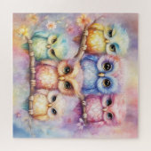 Regenboog Vogels Uilen 3 Legpuzzel (Horizontaal)
