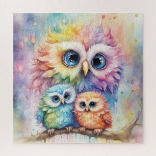 Regenboog Vogels Uilen 4 Legpuzzel