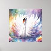 Regenboog Vogels Zwaan 1 Canvas Afdruk (Voorkant)