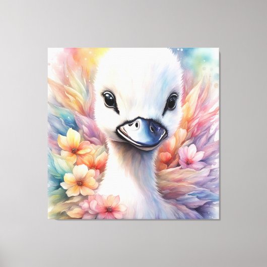 Regenboog Vogels Zwaan 2 Canvas Afdruk (Voorkant)