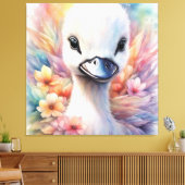 Regenboog Vogels Zwaan 2 Canvas Afdruk (Insitu (Woonkamer))